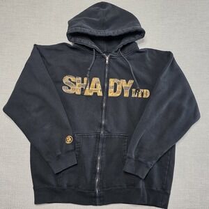 Vtg Shady LTD  Full Zip‎ Hoodie Men L Brick Puff Eminem Rap Hip Hop Jacket READ